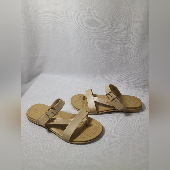 CROCS Shoes - Crocs Women's Tulum Toe Post Sandal Metallic Size 7 Women's